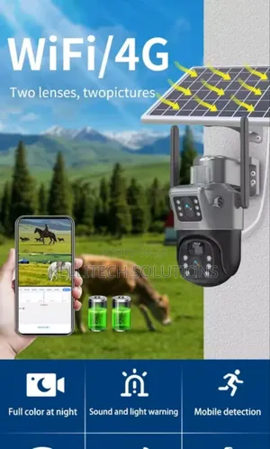 2026 Solar 4g Dual Lens 12mp CCTV Security Camera, Eseecloud
