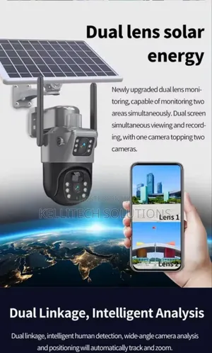 4G 2in1 Double Lens CCTV Camera With Solar Panel