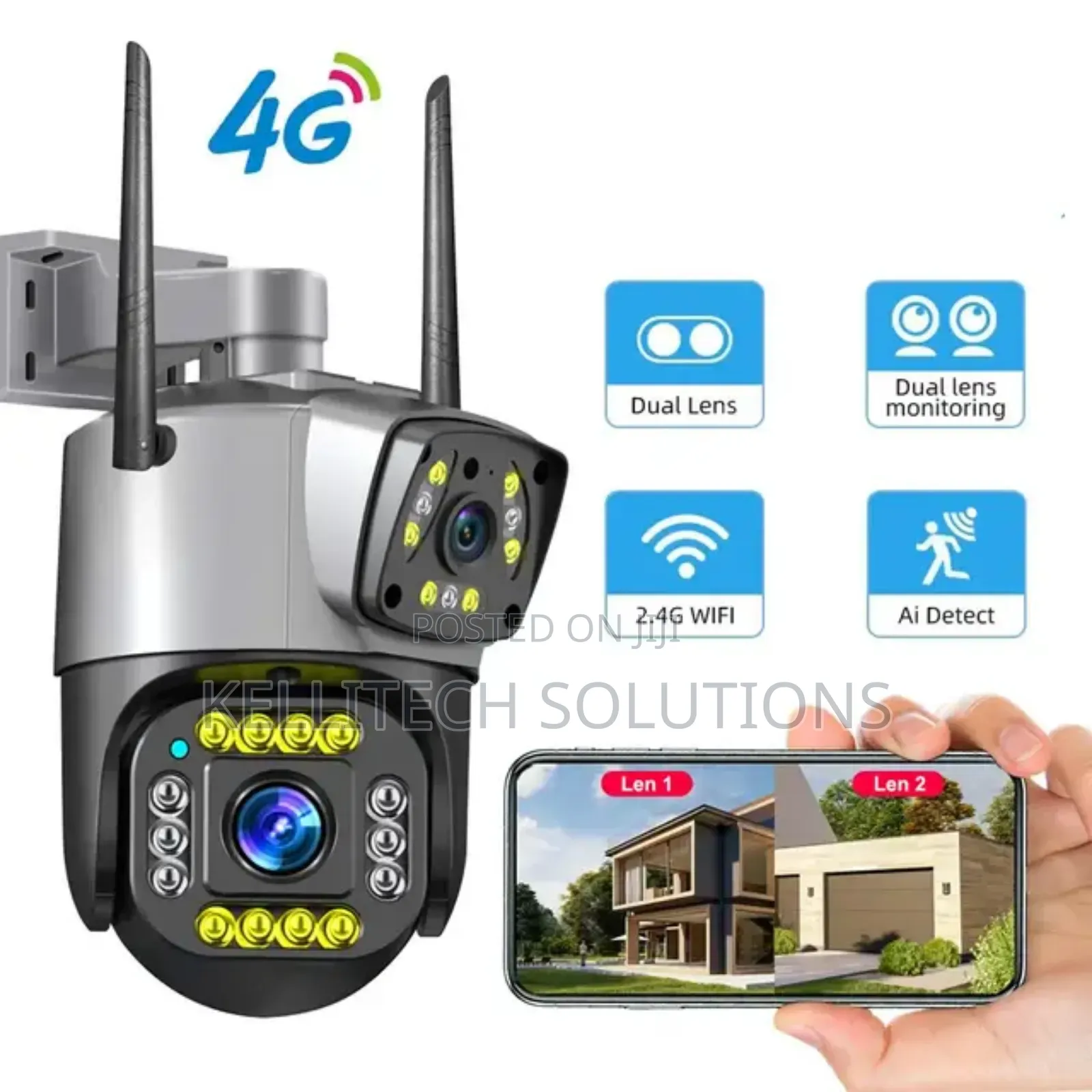 4G Double View Lens CCTV Camera