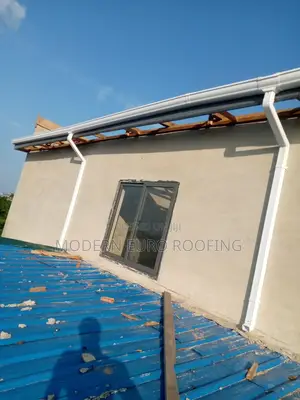 White PVC Rain Gutter and Down Pipe