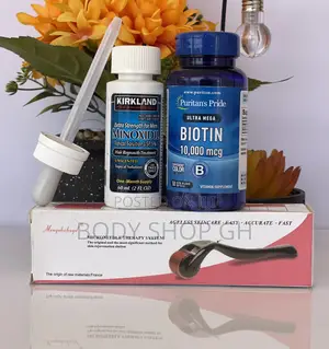 Beard and Hair Regrowth Pack- Kirkland +Biotin +Derma Roller