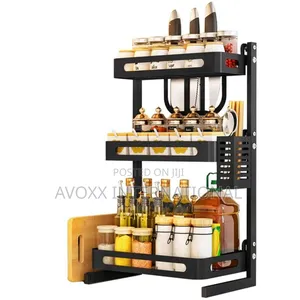 TOOLKISS Spice Rack, 3-Tier Bathroom/Kithen Organizer
