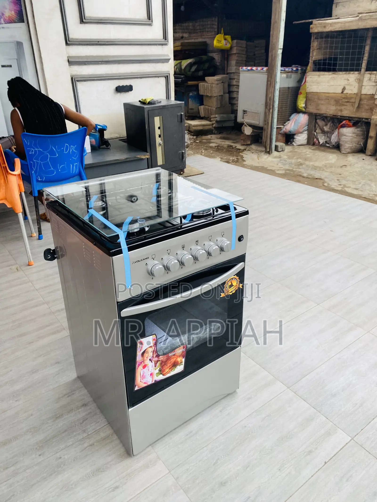 Affordable 50x50 Gas Oven 4 Burner With Grill(Gray).