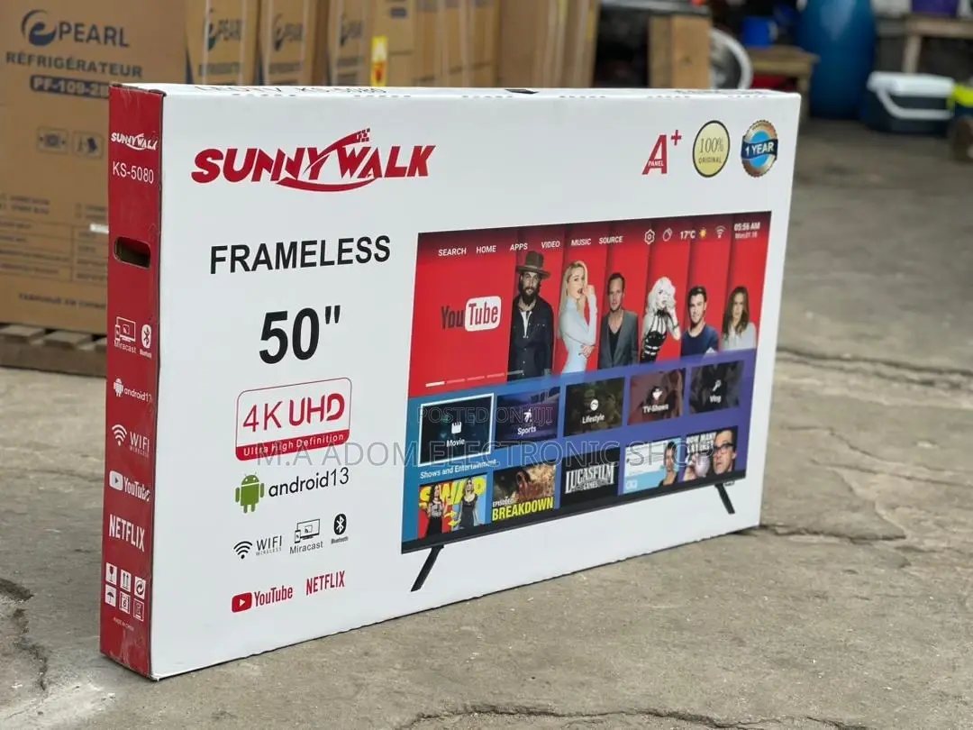 Sunny Walk 50” Uhd Smart Bluetooth Wife Led Frameless Tv