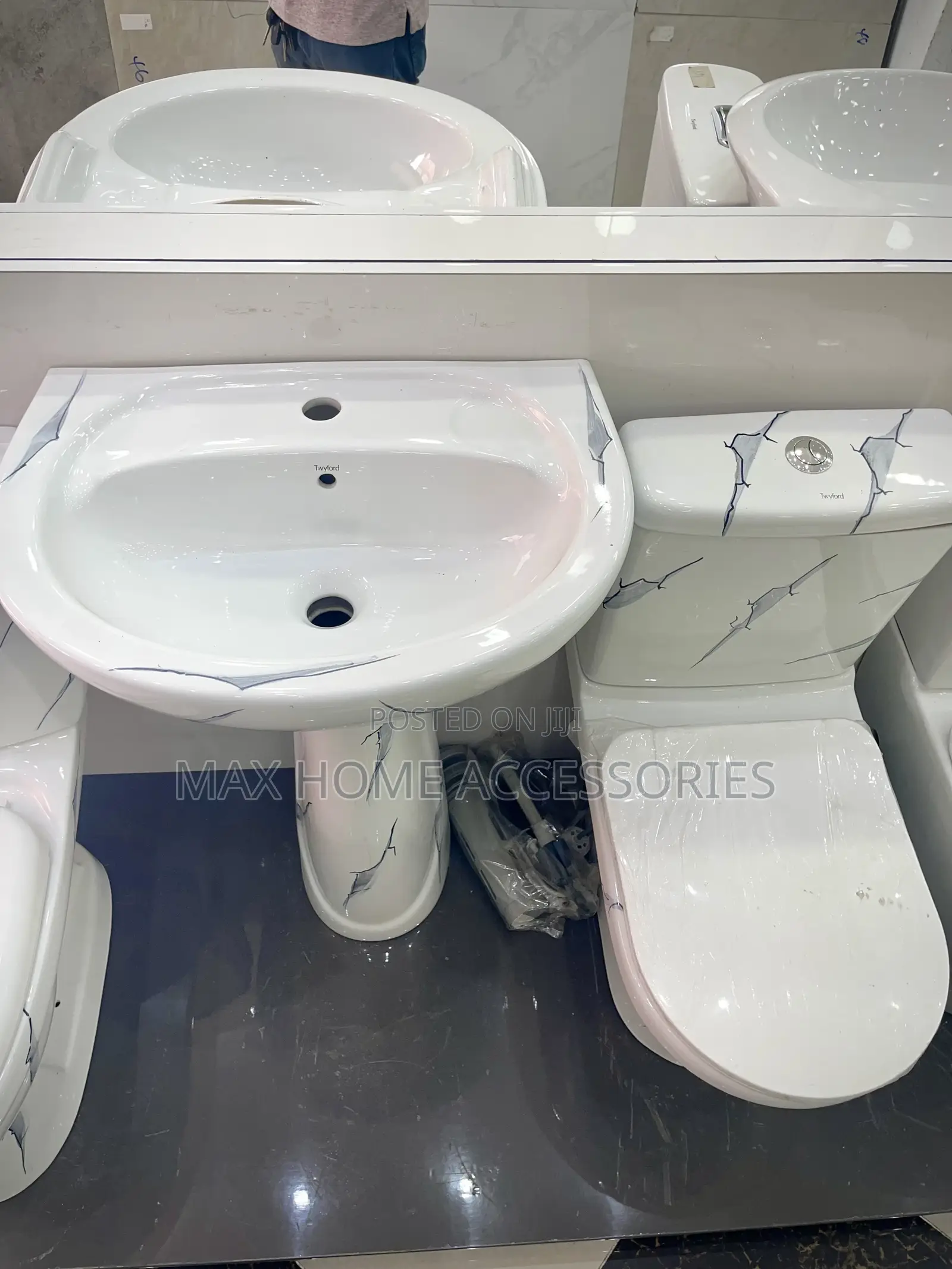 Marble Water Closet With Basin Black Spots