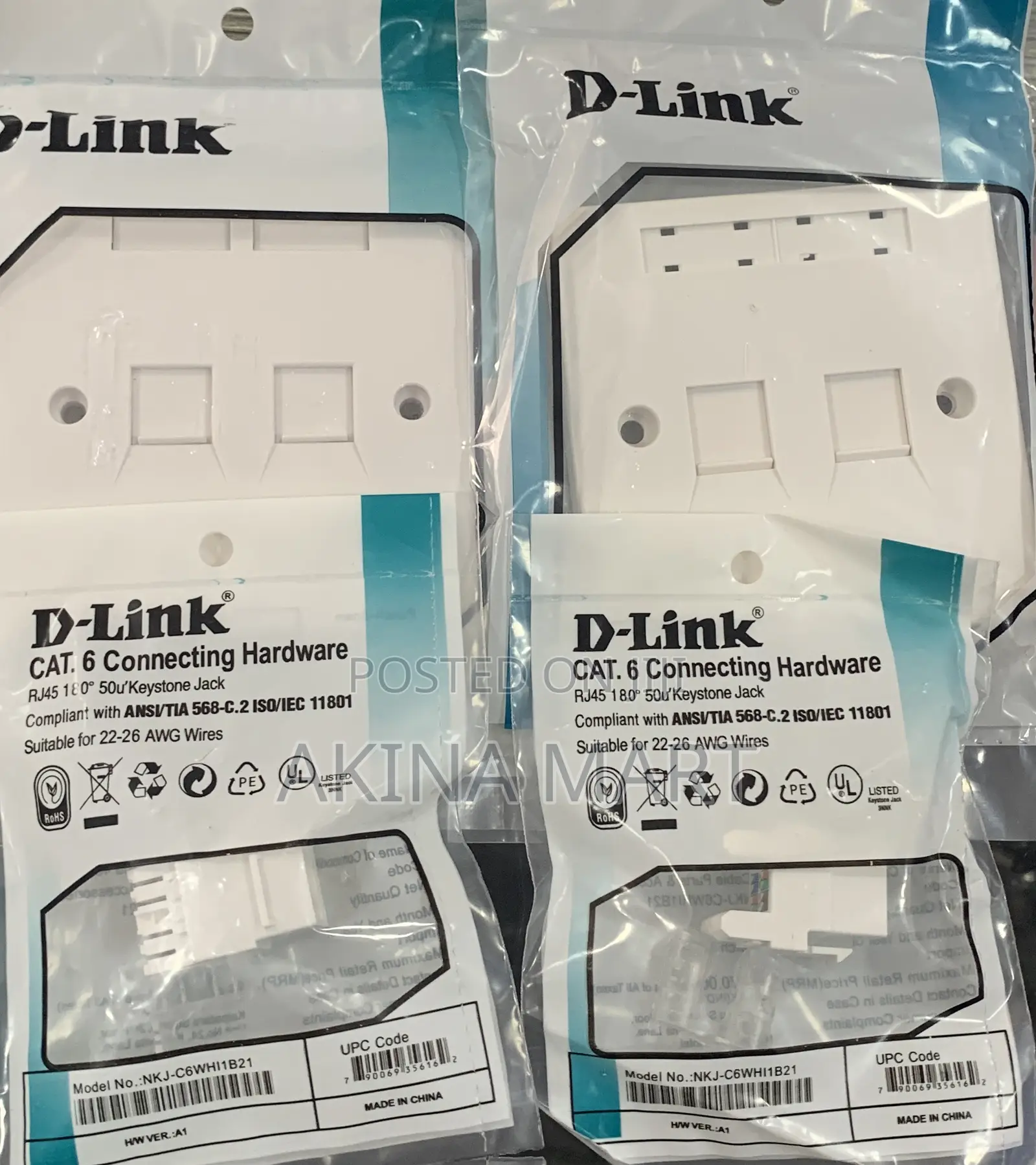 D-Link Double Face With Keystone Jack 2 Faceplate