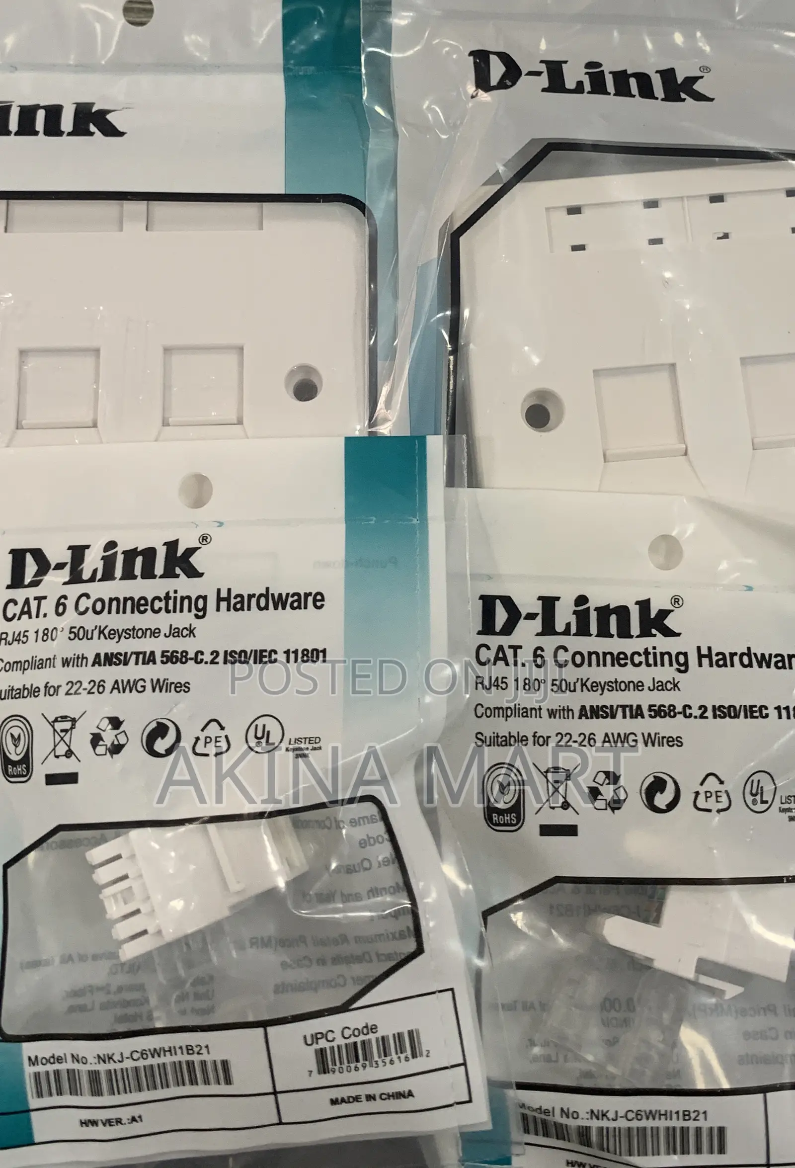 D-Link Double Face With Keystone Jack 2 Faceplate