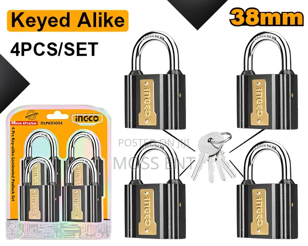 4pcs Key-alike Iron Padlock Set 38mm - Diplk4382