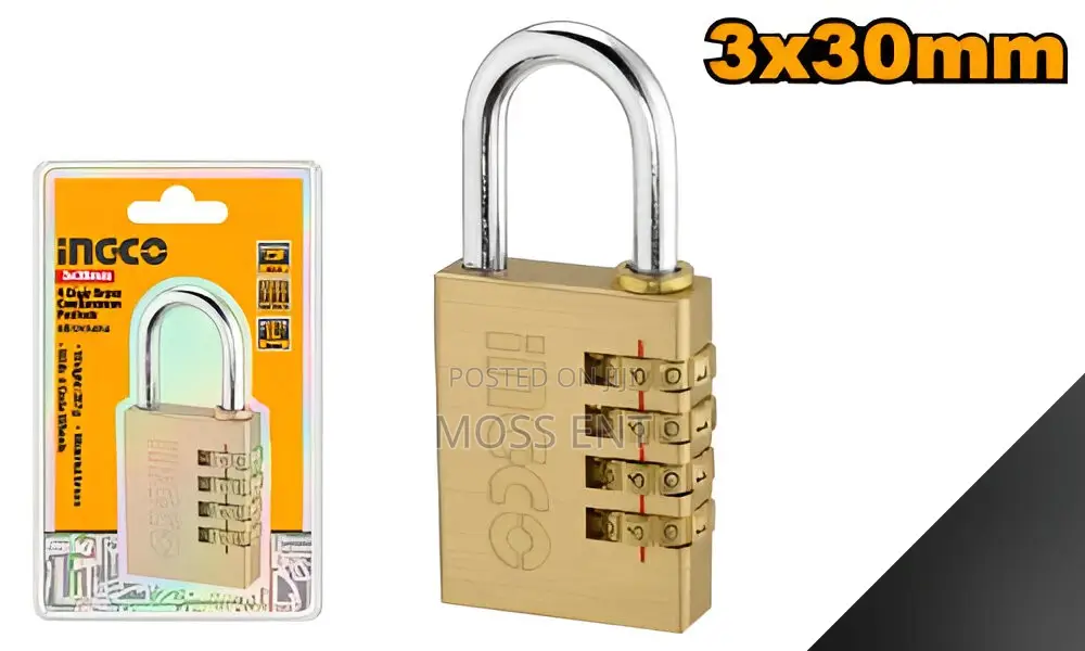 3 Digit Brass Combination Padlock 3x30mm - Dbck0303