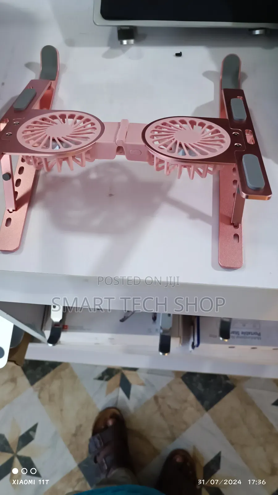 Adjustable Portable Foldable Laptop Stand + Fan RGB Light