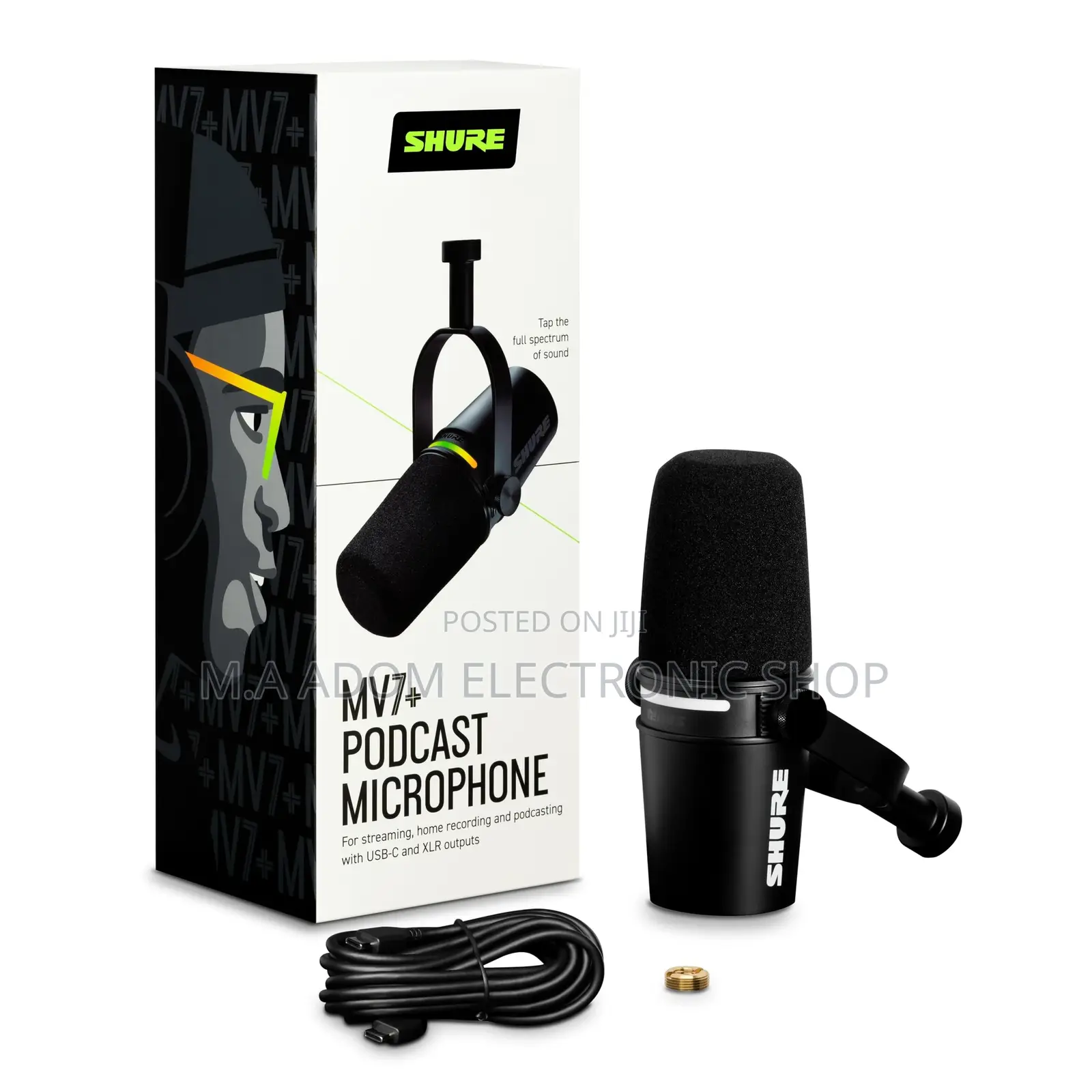 Shure MV7+ Podcast Dynamic Microphone.