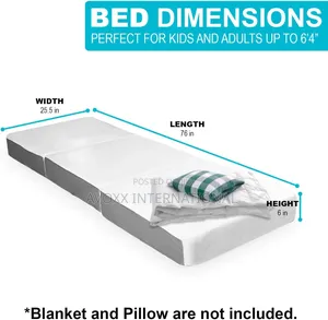 SAMAY 6 Inch Tri Folding Foam Mattress /Waterproof Cover