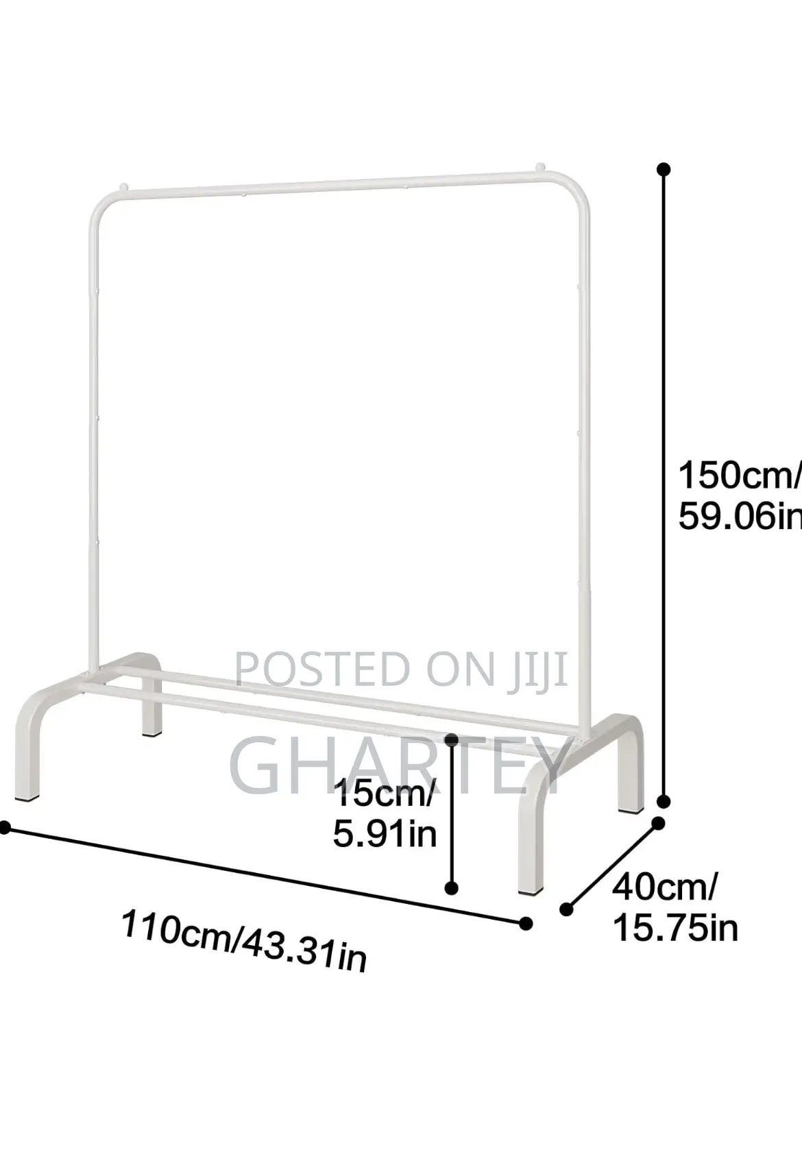 Clothes Metal Hanging Rack White