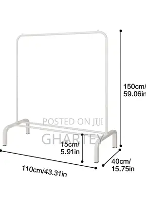 Clothes Metal Hanging Rack White
