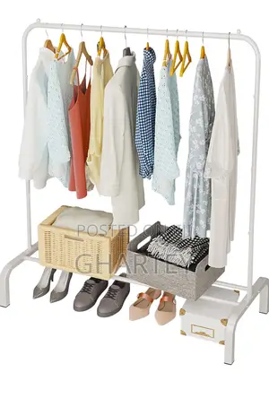 Clothes Metal Hanging Rack White
