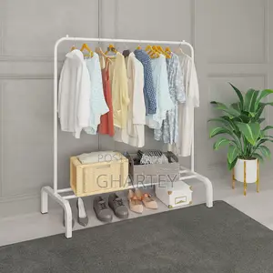 Clothes Metal Hanging Rack White