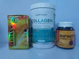 Glutax Pill, Earth Creation Collagen Infinity Vitamin C