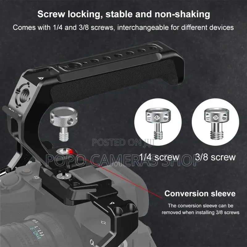 Camera Top Handle With Cold Shoe Mount (Screw Type)