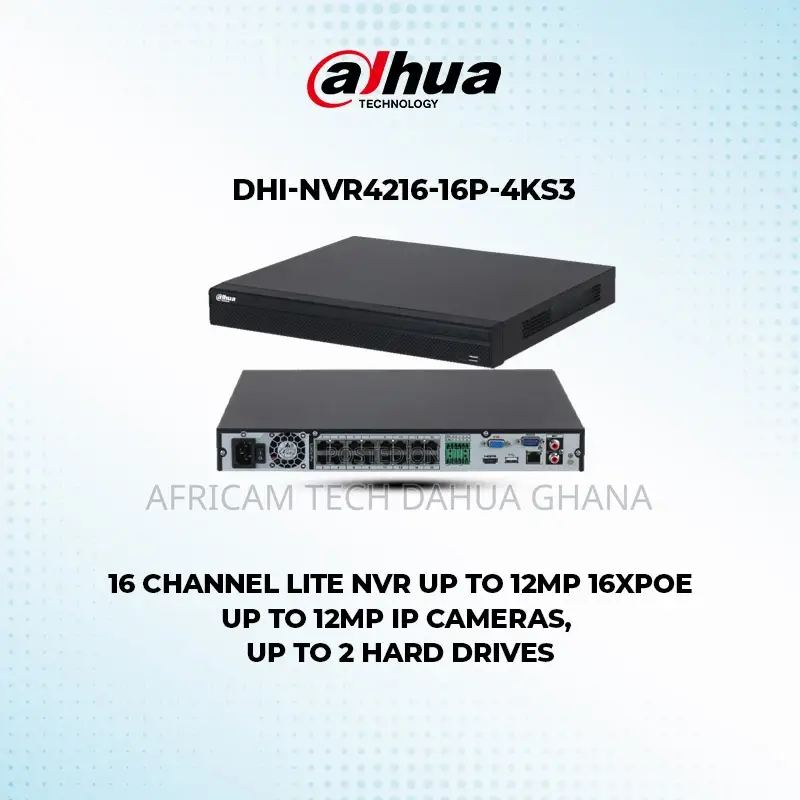 Dahua NVR 16 Network Video Recorder Poe 12mp 2hdd Ip Wifi