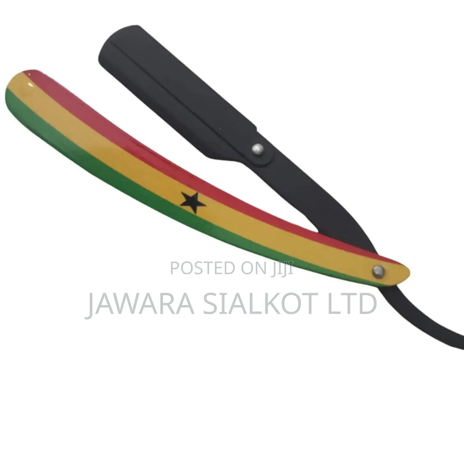 New Stylish Ghana Flag Handle Straight Razor