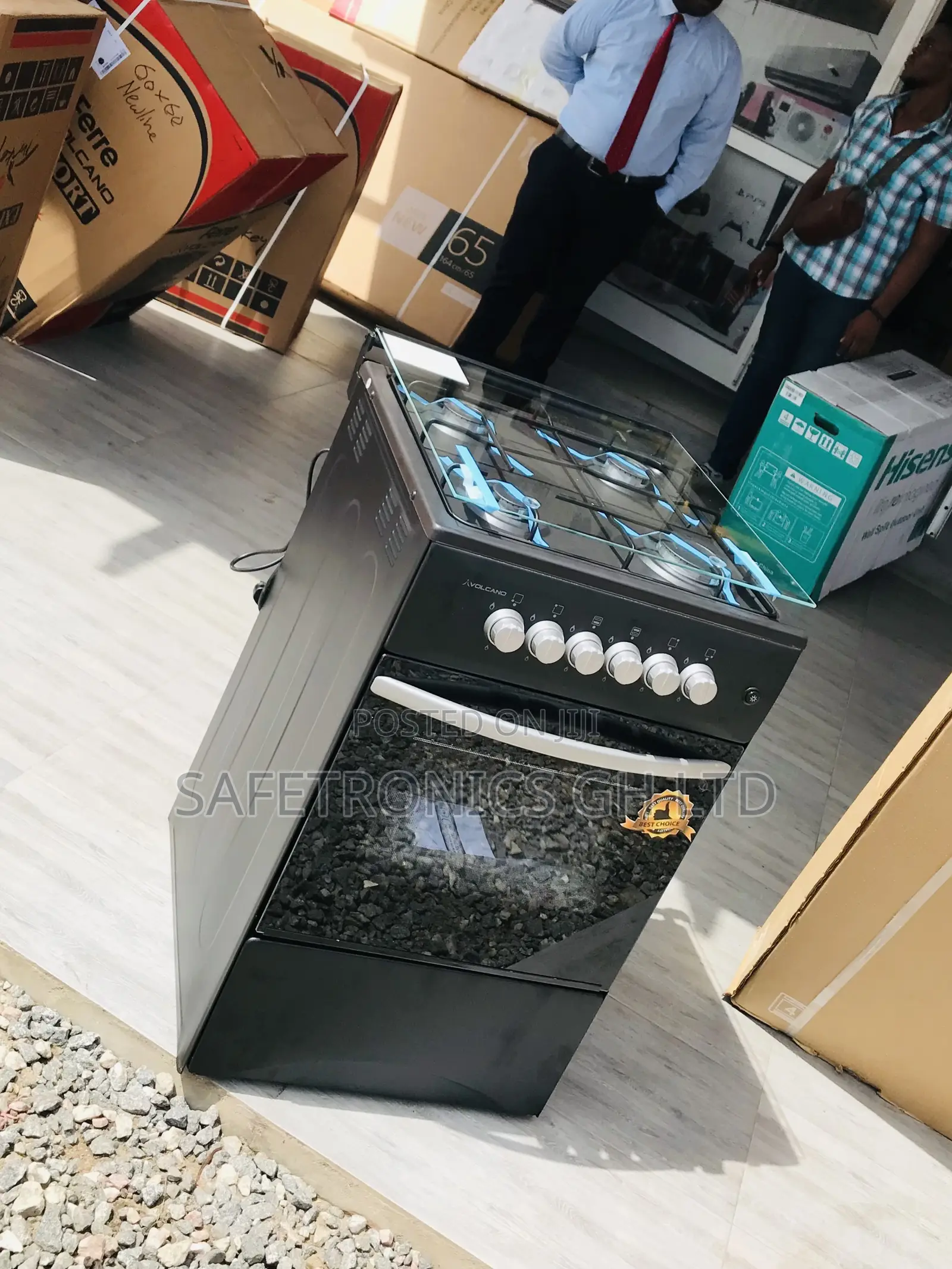 Sealed 4 Gas Oven/Grill Volcano 50by50 (Black) 