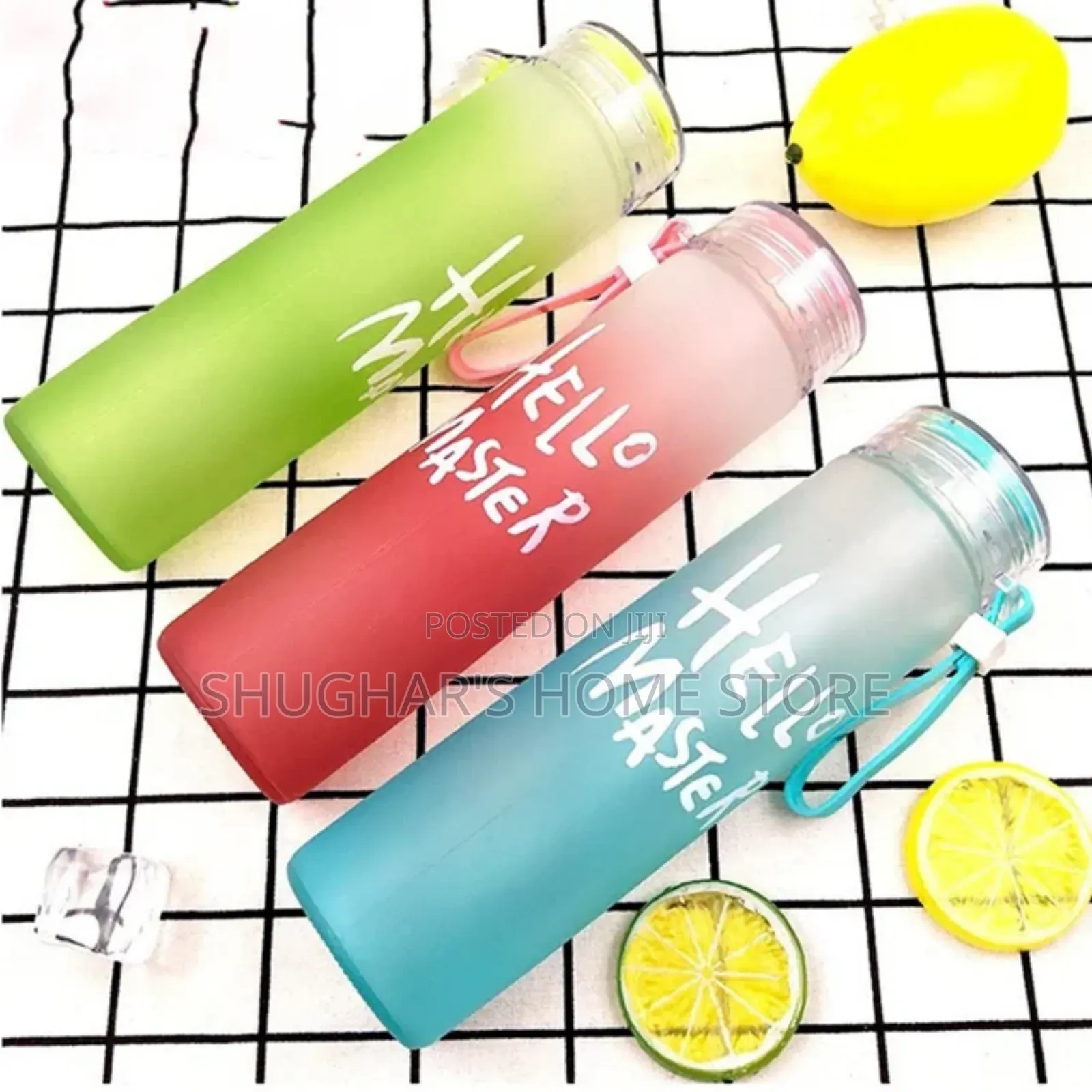 Colourful Glass Water Bottle