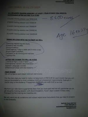 Path to Signing a Football Contract. Visa Before Payment.