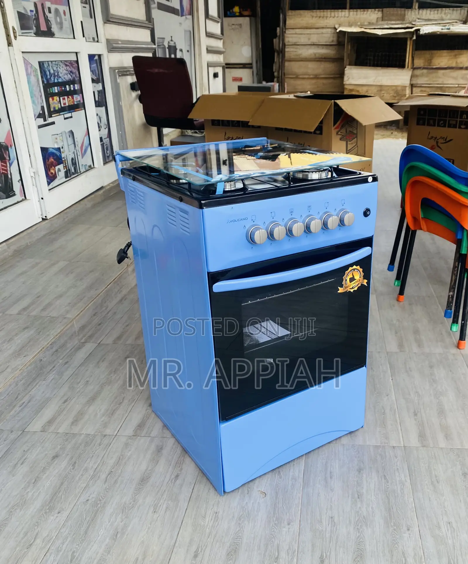 Check Out Durable Volcano 50x50 Gas Oven 4 Burner(Blue).