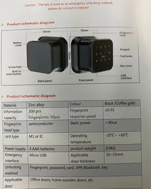 Single-Latch Fingerprint, Card, Smart Door Lock - Ttlock App
