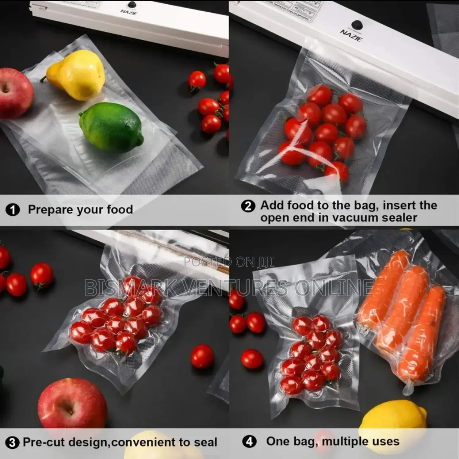 12x20cm Vacuum Sealer Rubber Bags 100pcs