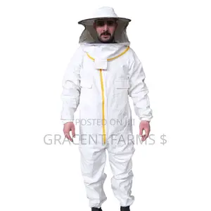 2-Zipper Off-White Cowboy Style Beekeepers' Jumpsuit
