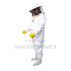 2-Zipper Off-White Cowboy Style Beekeepers' Jumpsuit