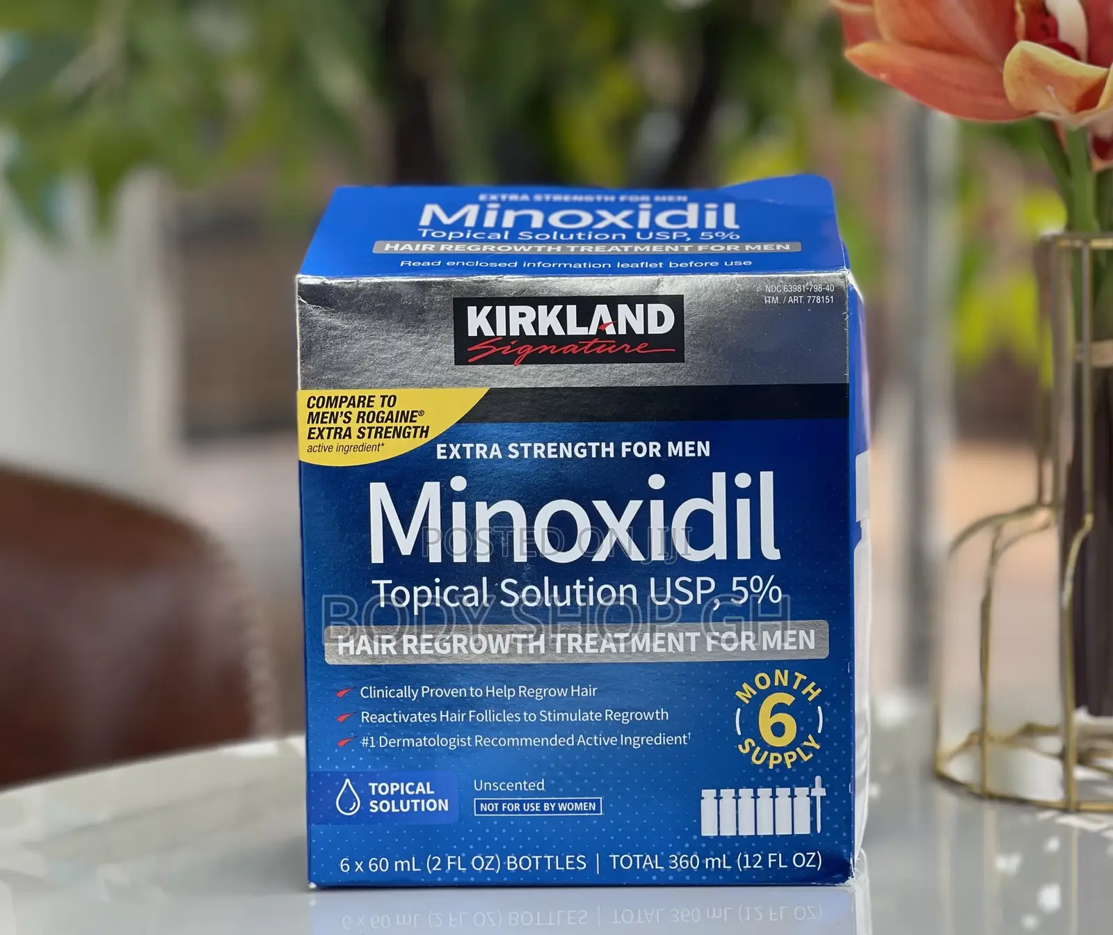 Full Box of Original Kirkland Minoxidil / 6 Pieces + Dropper