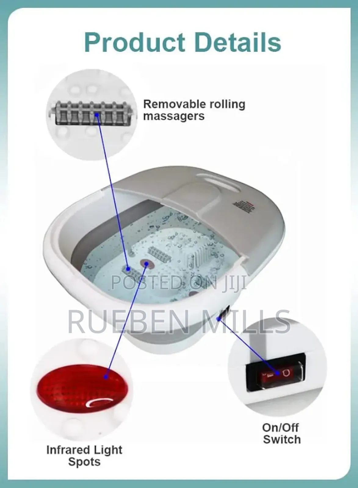 Relaxing Pedicure Bowl Machine With Heater and Bubbles.