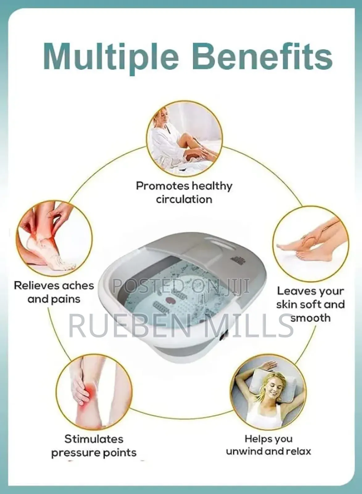 Relaxing Pedicure Bowl Machine With Heater and Bubbles.