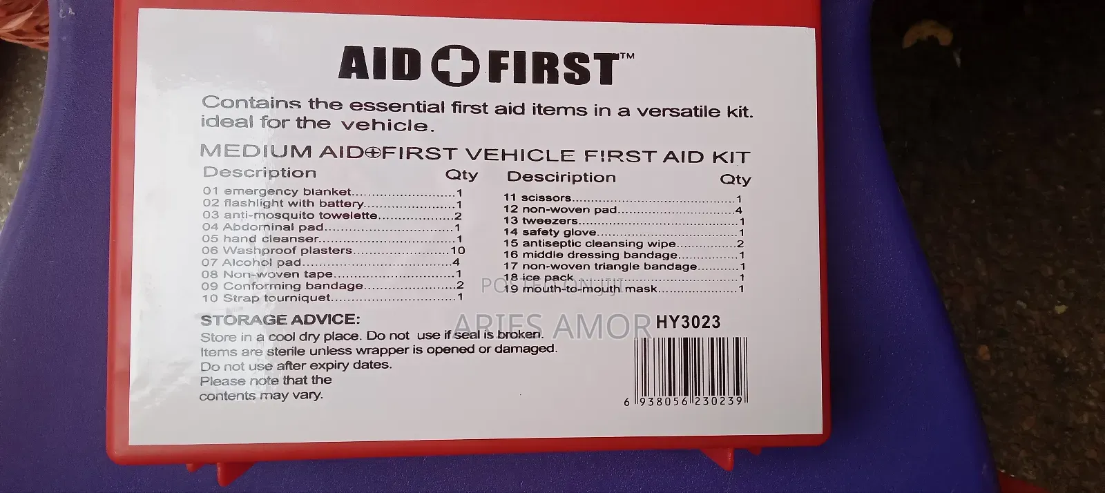 First Aid Box for Vehicle