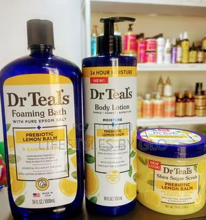 Dr Teal's Prebiotic Lemon Balm Lotion, Foaming Wash Scrub