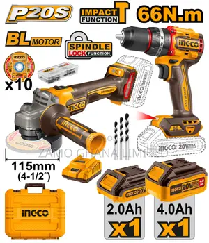 Combo Cordless Impact Drill + Angle Grinder 20v # Ckli20273