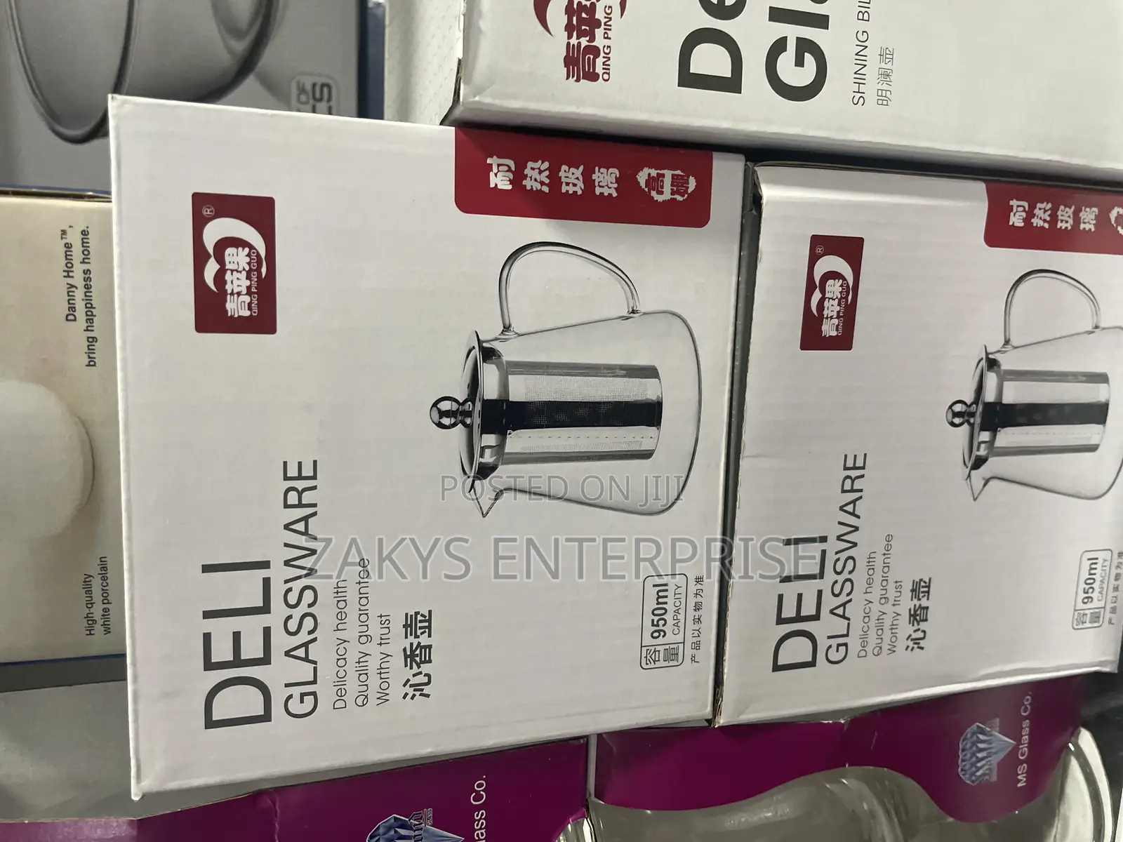 Glass Stove Top Kettle With Strainer 950ml