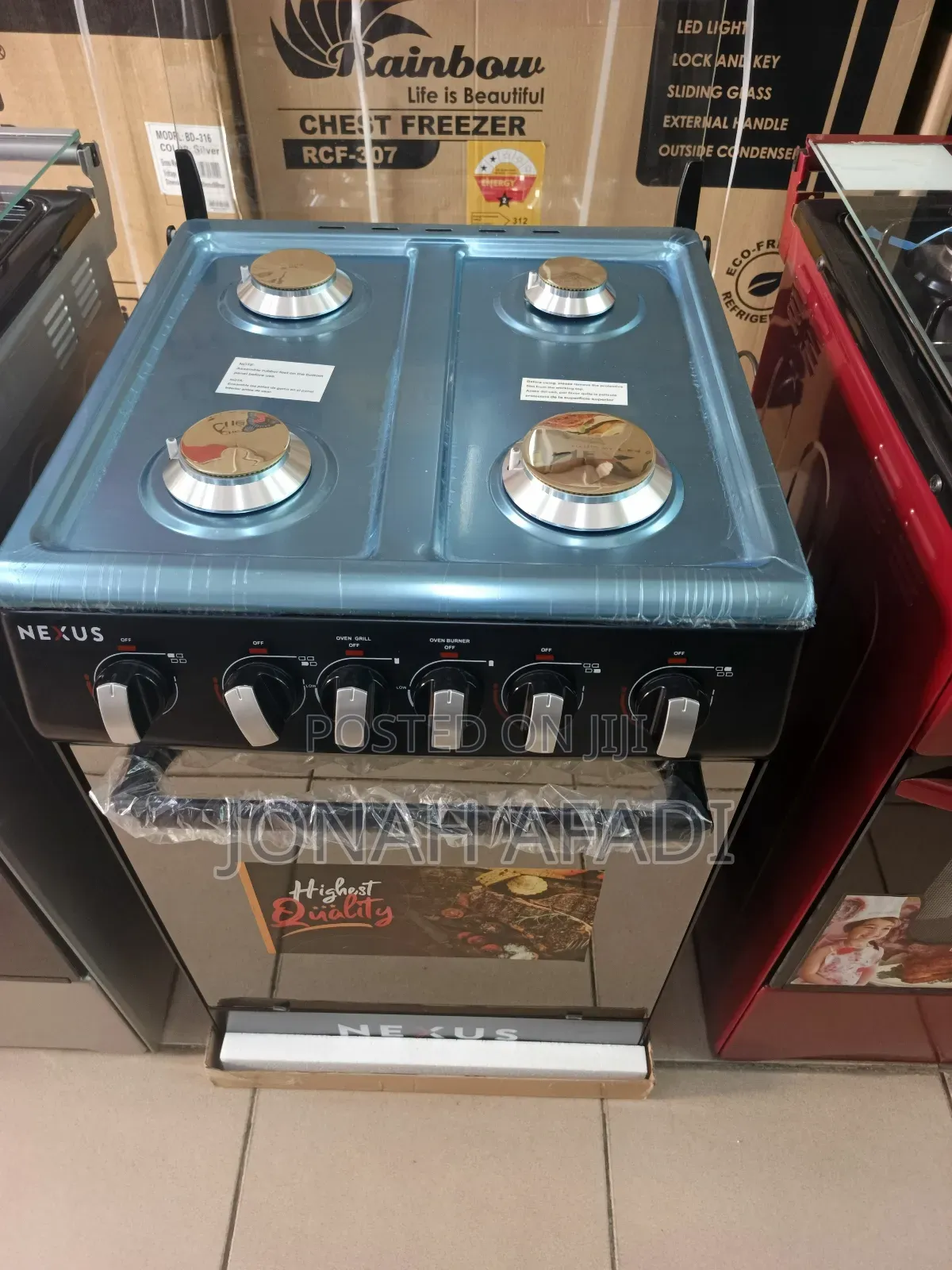 Nexus NX5020GL 4-Burner 50x50cm Gas Cooker With Grill–Black