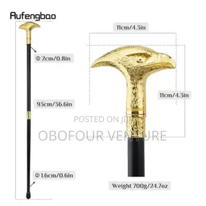 Golden Eagle Head Fashion Walking Stick Decorative, King
