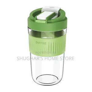 Glass Cup With Straw