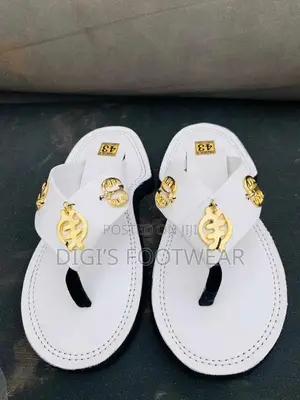 White Borga Chawchaw/ Ahenema Slippers