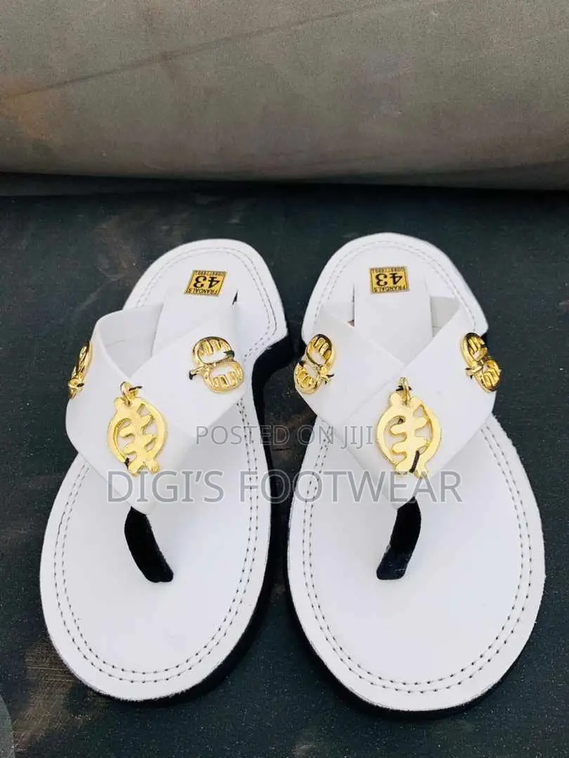 White Borga Chawchaw/ Ahenema Slippers