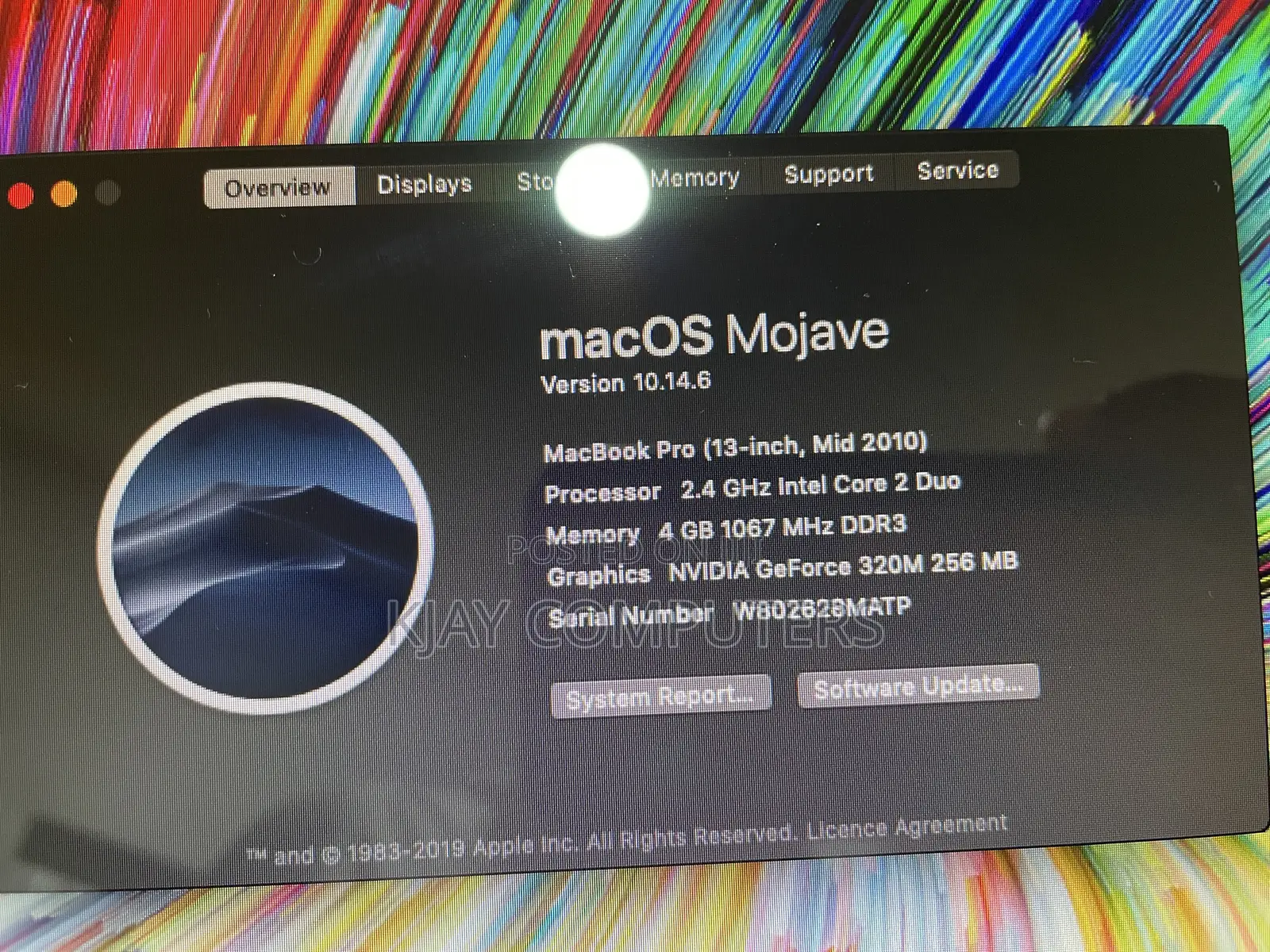 Laptop Apple MacBook Pro 4GB Intel Core 2 Duo HDD 320GB