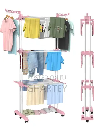 Modern Quality Durable Multipurpose Clothes Dryer Pink