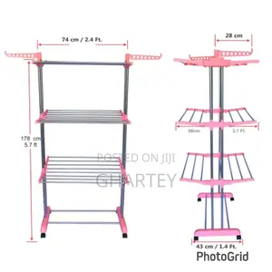 Modern Quality Durable Multipurpose Clothes Dryer Pink