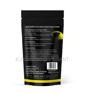 Lions Mane Mushroom Tab High Strength 2250mg Black Pepper