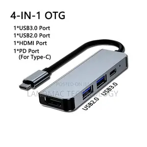 4in1 USB C Hub Adapter to HDMI Hub +USB+PD Multifunction