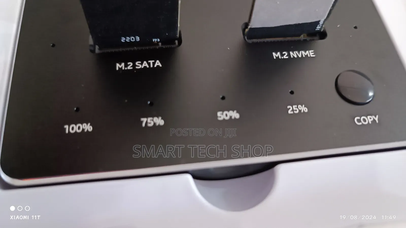 Dual Bay Nvme M.2 SSD 10gbps SSD External Clone Adaptor